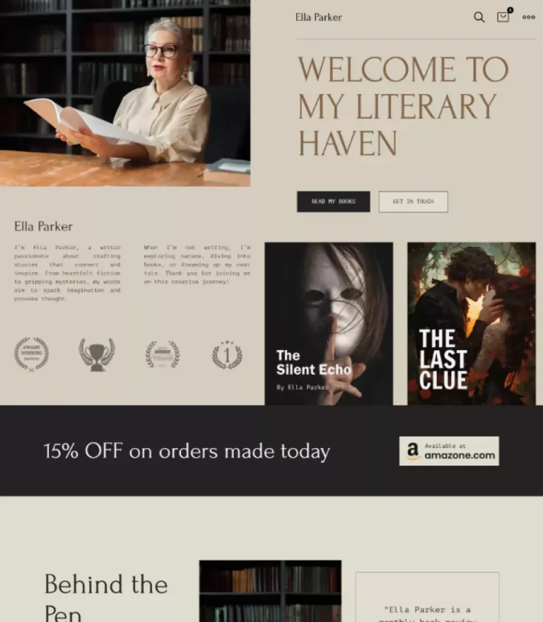 Ella Parker Best Book Author Website Template