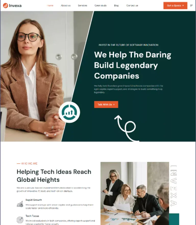 Invexa Venture Capital Website Template Thumbnail
